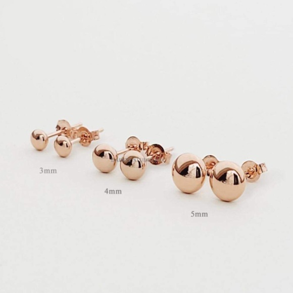 Ruifan Rose Gold Plated Stainless Steel 3mm - 8 mm (6 Pairs) - Picture 3 of 4